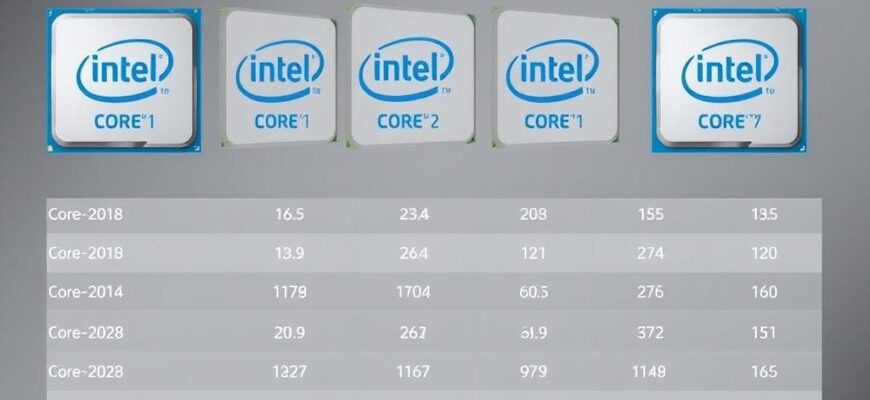 Сравнение поколений процессоров Intel Core